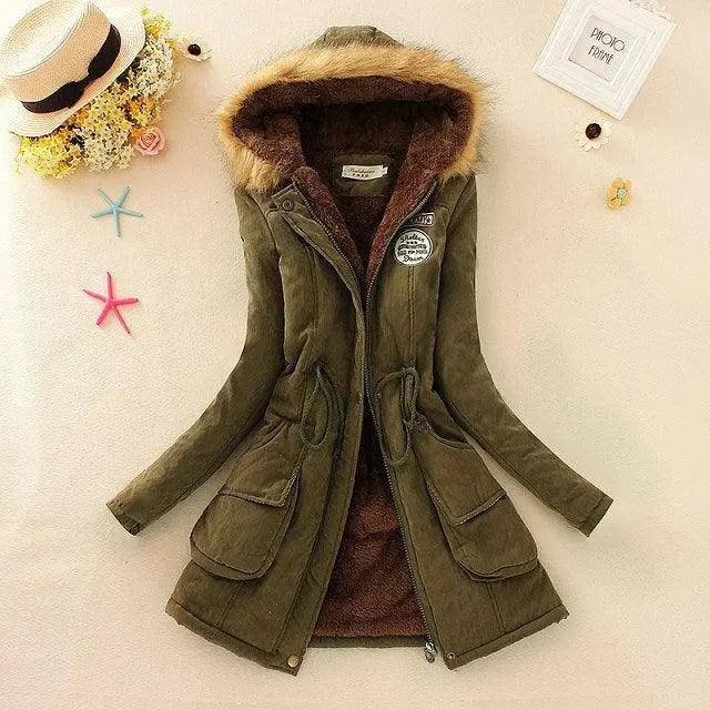 2023 New Autumn Winter Women Cotton Jacket Padded Casual Slim Coat Emboridery Hooded Parkas Wadded Warm Overcoat Fashion Parkas SS69