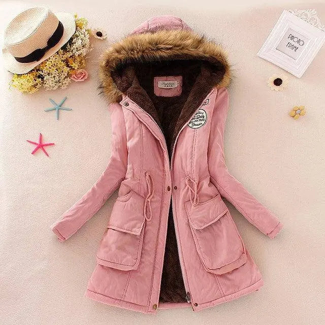 2023 New Autumn Winter Women Cotton Jacket Padded Casual Slim Coat Emboridery Hooded Parkas Wadded Warm Overcoat Fashion Parkas SS69