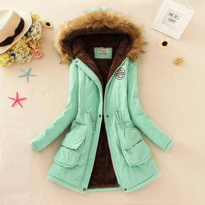 2023 New Autumn Winter Women Cotton Jacket Padded Casual Slim Coat Emboridery Hooded Parkas Wadded Warm Overcoat Fashion Parkas SS69