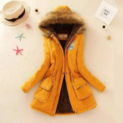 2023 New Autumn Winter Women Cotton Jacket Padded Casual Slim Coat Emboridery Hooded Parkas Wadded Warm Overcoat Fashion Parkas SS69 38.69 yellow / S