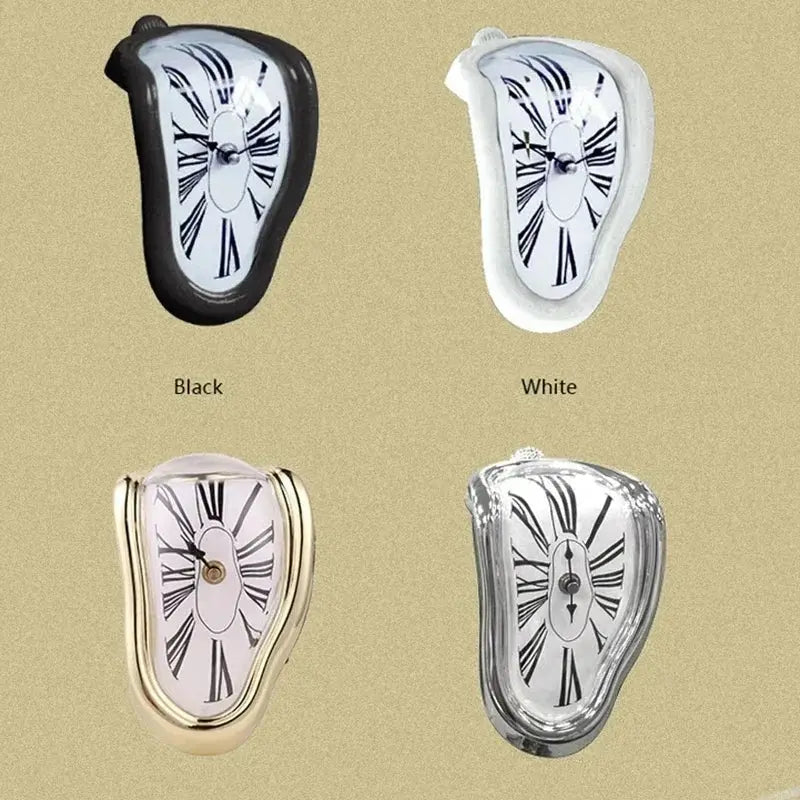 2024 New Novel Surreal Melting Distorted Wall Clocks Surrealist Salvador Dali Style Wall Decororation Home Garden Clock SS69