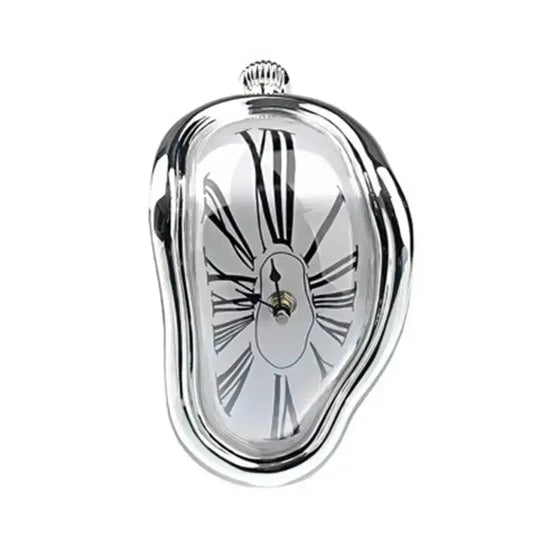2024 New Novel Surreal Melting Distorted Wall Clocks Surrealist Salvador Dali Style Wall Decororation Home Garden Clock SS69 15.69 Silver 1