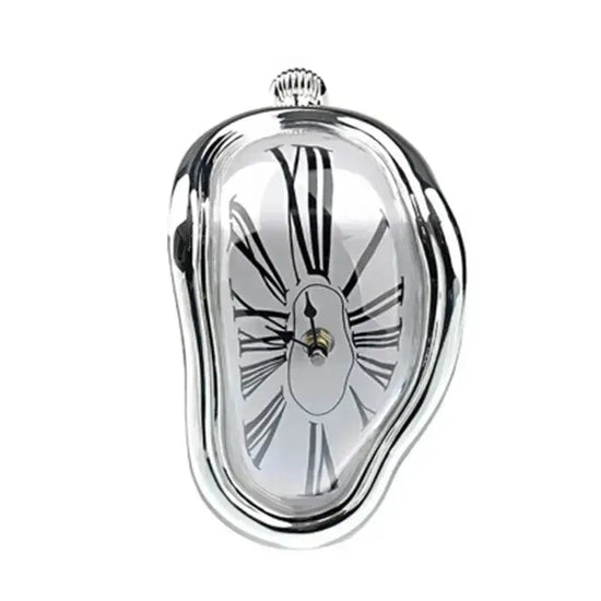 2024 New Novel Surreal Melting Distorted Wall Clocks Surrealist Salvador Dali Style Wall Decororation Home Garden Clock SS69 15.69 Silver 1