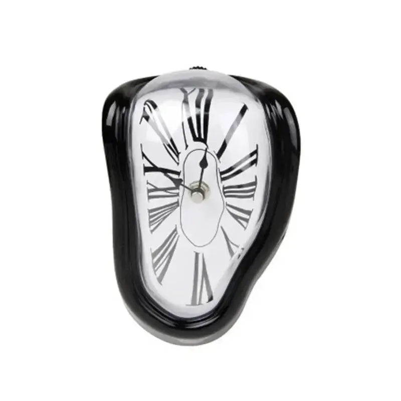 2024 New Novel Surreal Melting Distorted Wall Clocks Surrealist Salvador Dali Style Wall Decororation Home Garden Clock SS69 14.69 black