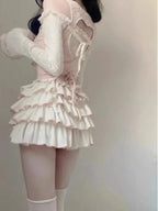 2024 Summer Sweet 3 Piece Set Women Party Sexy Y2k Crop Top + Office Lady Casual Mini Skirt + Elegant Slim Vest Korean Fashion SS69