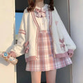 2025 Autumn Winter Women Sweater Loose Japanese Style Sweet Knitted Cardigan Embroidery Oversize Harajuku Female Cardigans Cute SS69
