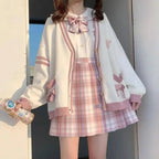 2025 Autumn Winter Women Sweater Loose Japanese Style Sweet Knitted Cardigan Embroidery Oversize Harajuku Female Cardigans Cute SS69