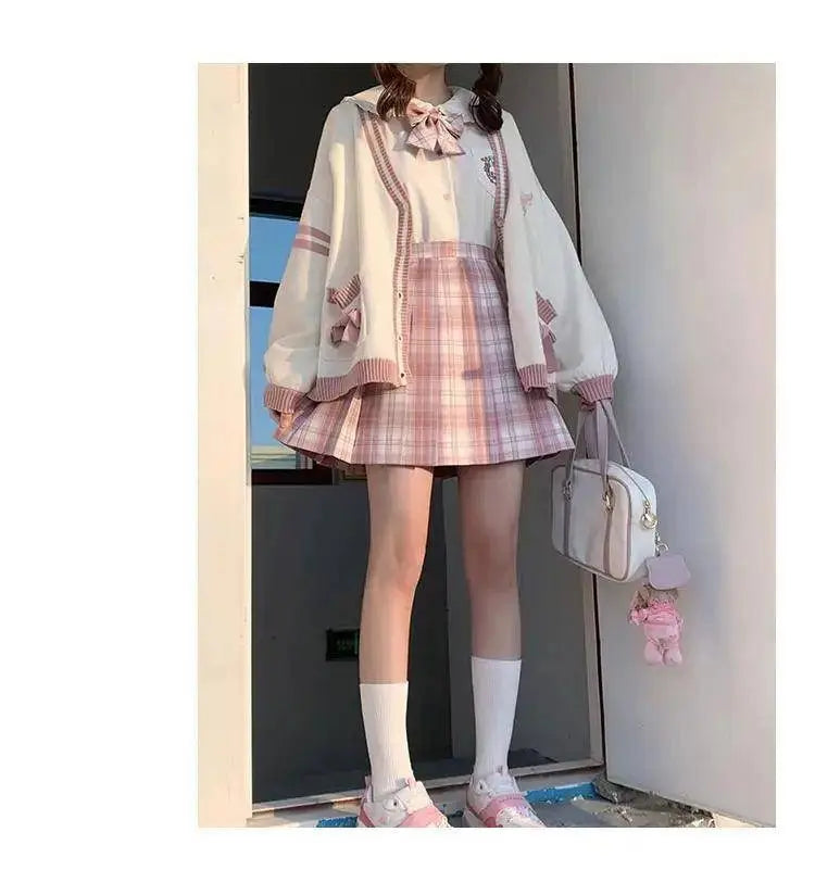 2025 Autumn Winter Women Sweater Loose Japanese Style Sweet Knitted Cardigan Embroidery Oversize Harajuku Female Cardigans Cute SS69