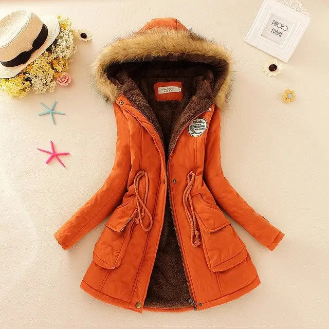 2025 New Autumn Winter Women Cotton Jacket Padded Casual Slim Coat Emboridery Hooded Parkas Wadded Warm Overcoat SS69