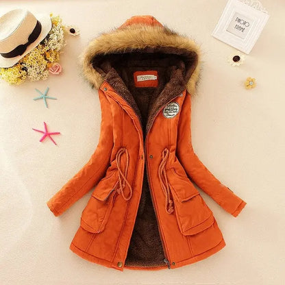 2025 New Autumn Winter Women Cotton Jacket Padded Casual Slim Coat Emboridery Hooded Parkas Wadded Warm Overcoat SS69