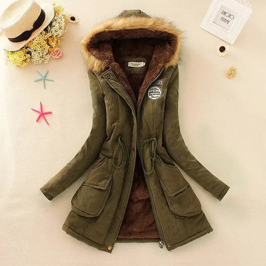 2025 New Autumn Winter Women Cotton Jacket Padded Casual Slim Coat Emboridery Hooded Parkas Wadded Warm Overcoat SS69