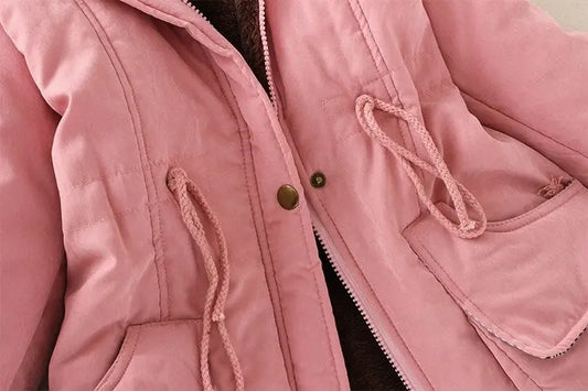 2025 New Autumn Winter Women Cotton Jacket Padded Casual Slim Coat Emboridery Hooded Parkas Wadded Warm Overcoat SS69
