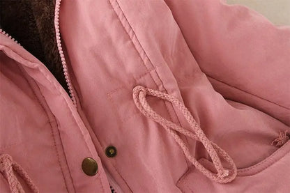 2025 New Autumn Winter Women Cotton Jacket Padded Casual Slim Coat Emboridery Hooded Parkas Wadded Warm Overcoat SS69