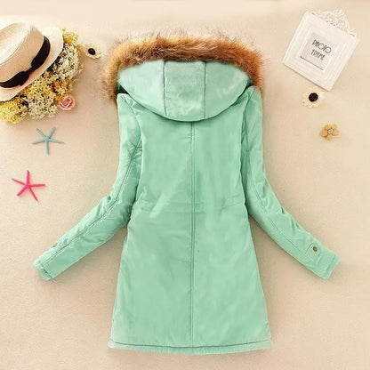 2025 New Autumn Winter Women Cotton Jacket Padded Casual Slim Coat Emboridery Hooded Parkas Wadded Warm Overcoat SS69