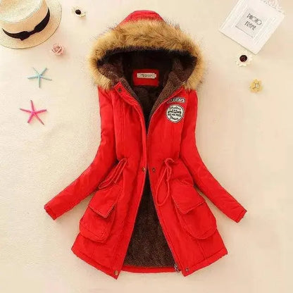 2025 New Autumn Winter Women Cotton Jacket Padded Casual Slim Coat Emboridery Hooded Parkas Wadded Warm Overcoat SS69