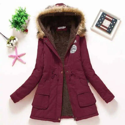 2025 New Autumn Winter Women Cotton Jacket Padded Casual Slim Coat Emboridery Hooded Parkas Wadded Warm Overcoat SS69