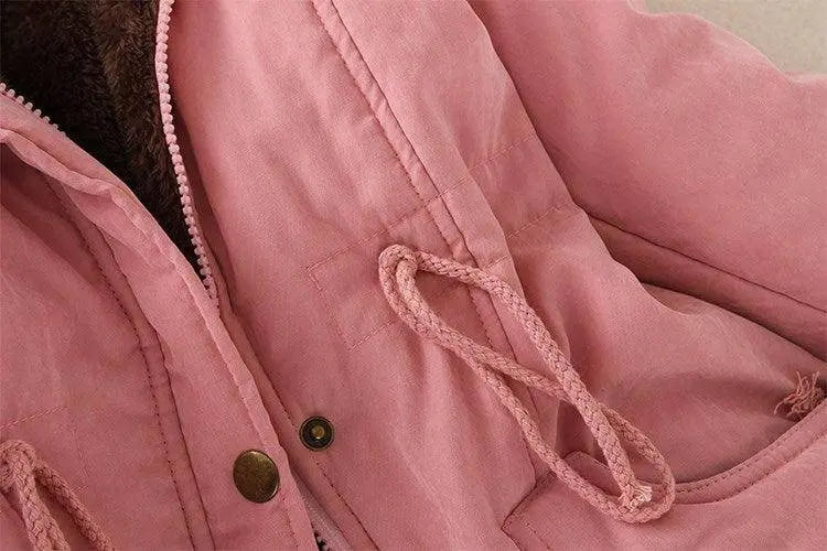 2025 New Autumn Winter Women Cotton Jacket Padded Casual Slim Coat Emboridery Hooded Parkas Wadded Warm Overcoat SS69