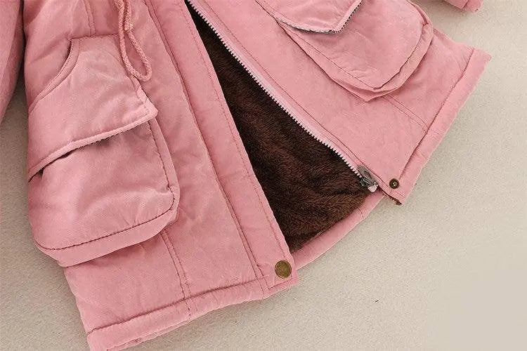 2025 New Autumn Winter Women Cotton Jacket Padded Casual Slim Coat Emboridery Hooded Parkas Wadded Warm Overcoat SS69