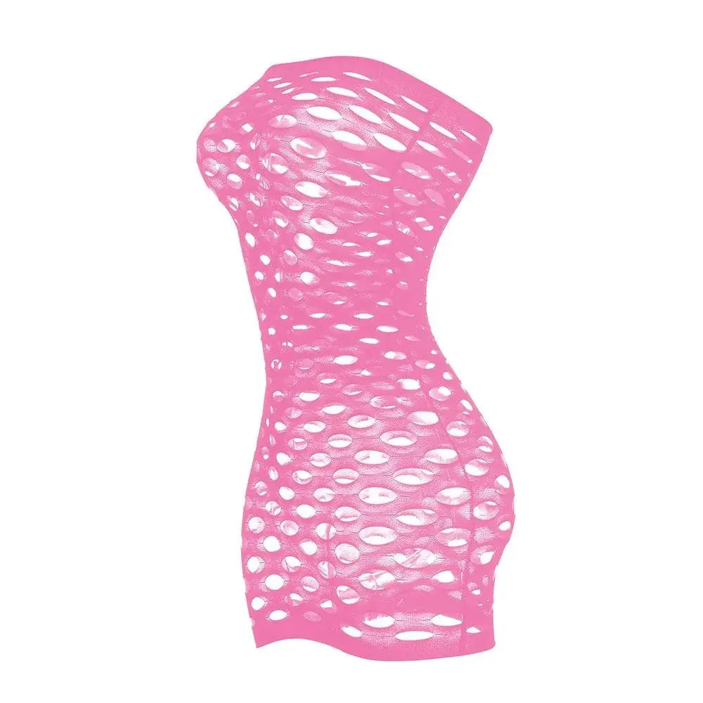 2025 New Mesh Hollow Out Women's Mini Dress Sexy Club Party Bodycon Fashion Evening Dresses Elegant Clothes Pink Luxury Dresses SS69