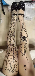 2025 New Vintage Dark Gothic Fishnet Tights Women Emo Alternative Sexy  Spider Web Witch Pantyhose Y2k E-girl Cyber Punk Socks - SS69