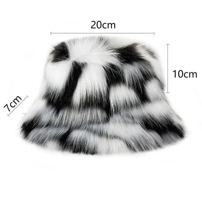 2025 New Winter Warm Faux Fur Bucket Hats For Women Outdoor Caps Soft Fleece Fisherman Cap Fluffy Earwarmer Ski Vacation Hats SS69