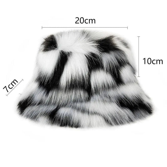 2025 New Winter Warm Faux Fur Bucket Hats For Women Outdoor Caps Soft Fleece Fisherman Cap Fluffy Earwarmer Ski Vacation Hats SS69