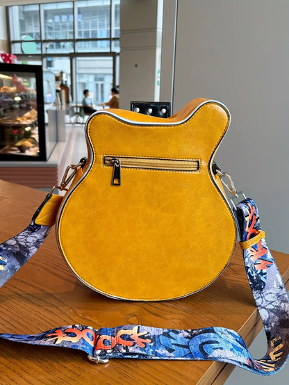 2025 Niche Guitar Shaped Y2K Style Bag, Novelty Crossbody Bag, Rivets Decor Trendy Shoulder Bag - SS69