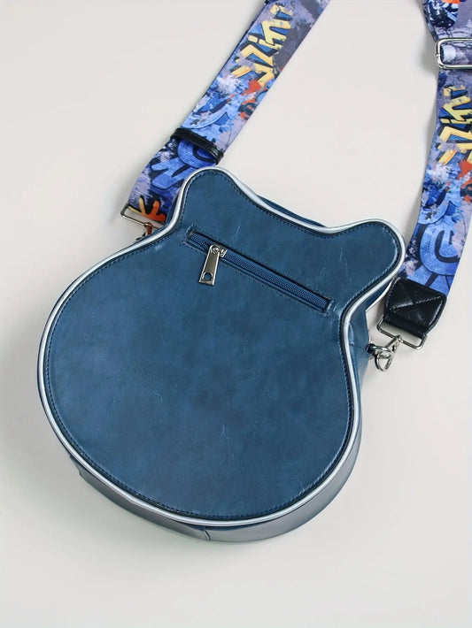 2025 Niche Guitar Shaped Y2K Style Bag, Novelty Crossbody Bag, Rivets Decor Trendy Shoulder Bag SS69