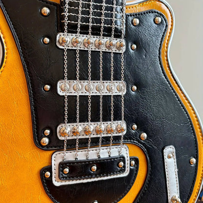 2025 Niche Guitar Shaped Y2K Style Bag, Novelty Crossbody Bag, Rivets Decor Trendy Shoulder Bag - SS69