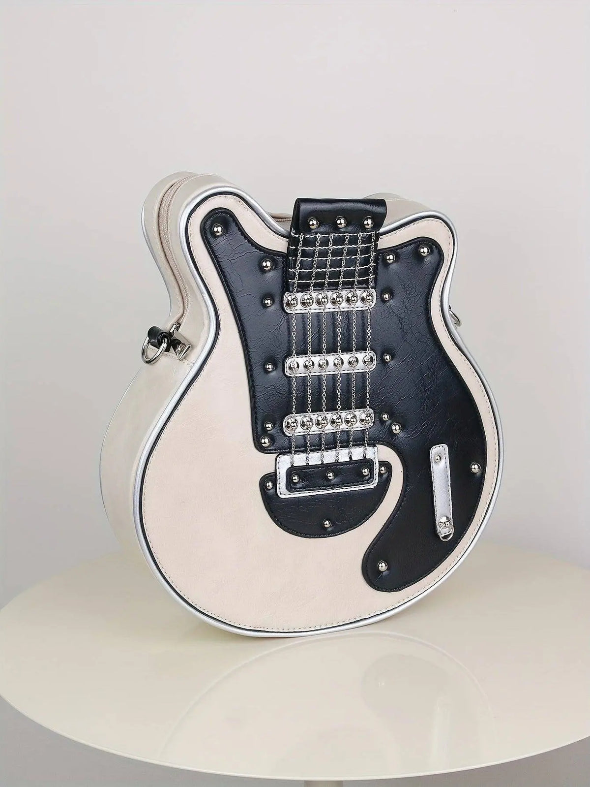 2025 Niche Guitar Shaped Y2K Style Bag, Novelty Crossbody Bag, Rivets Decor Trendy Shoulder Bag - SS69