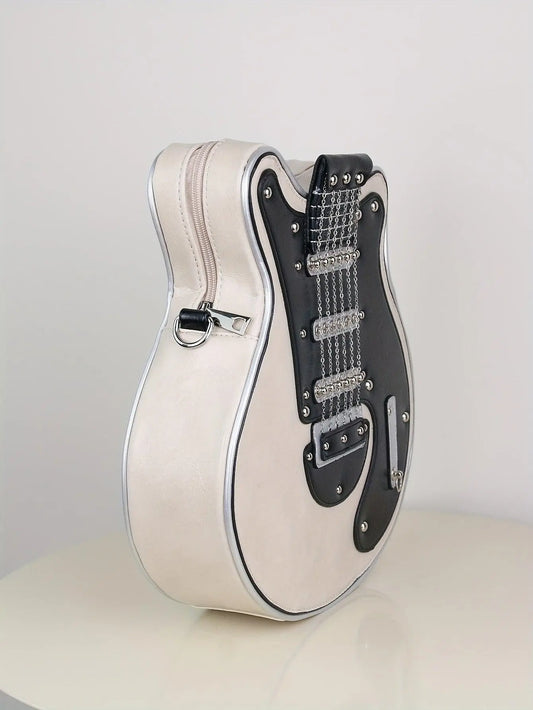 2025 Niche Guitar Shaped Y2K Style Bag, Novelty Crossbody Bag, Rivets Decor Trendy Shoulder Bag - SS69