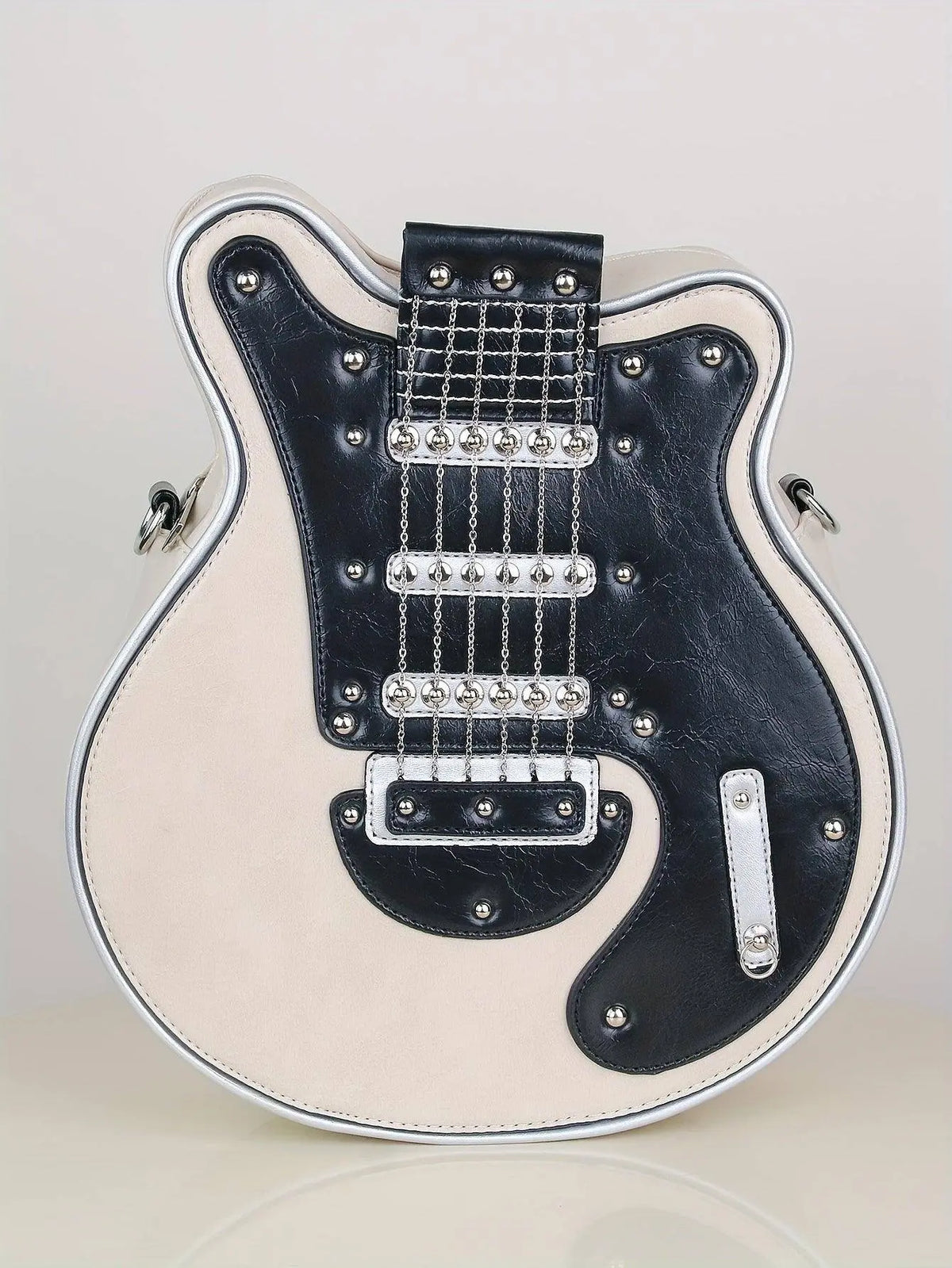 2025 Niche Guitar Shaped Y2K Style Bag, Novelty Crossbody Bag, Rivets Decor Trendy Shoulder Bag - SS69