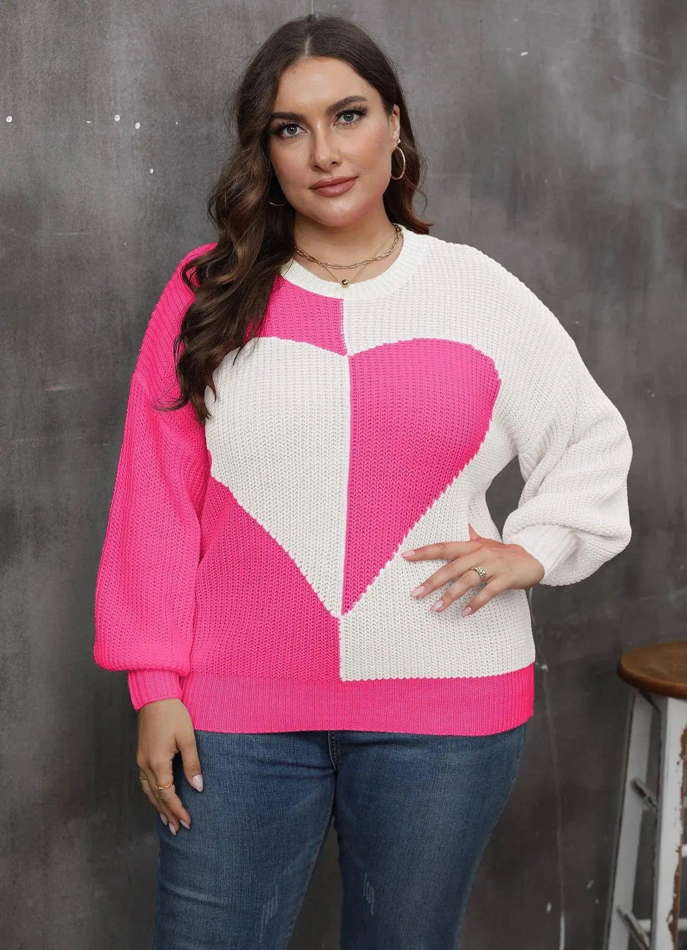 2025 Patchwork Cross Plus Size Sweater Women Sexy Deep V Large Pullover Ladies Loose Oversize Jumper Big Jerseys Curvy Knitwear SS69