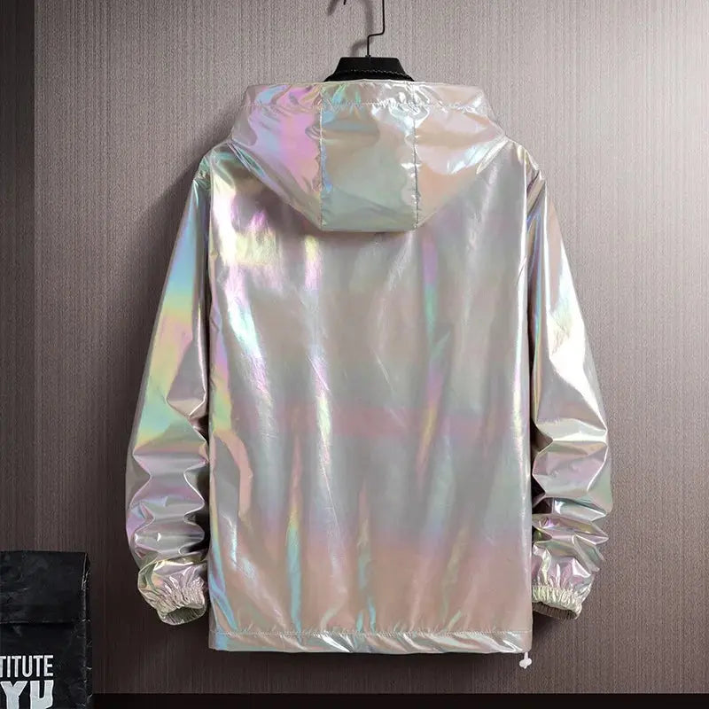 2025 Spring Summer Jacket Women Colorful Shiny Sunscreen Clothing Couples Color Thin Waterproof Coats Trend Large Size S-7XL SS69