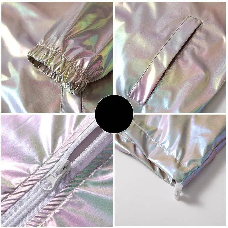 2025 Spring Summer Jacket Women Colorful Shiny Sunscreen Clothing Couples Color Thin Waterproof Coats Trend Large Size S-7XL SS69