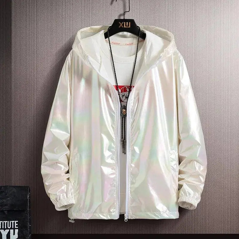 2025 Spring Summer Jacket Women Colorful Shiny Sunscreen Clothing Couples Color Thin Waterproof Coats Trend Large Size S-7XL SS69