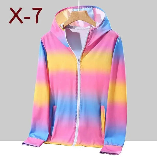 2025 Spring Summer Jacket Women Colorful Shiny Sunscreen Clothing Couples Color Thin Waterproof Coats Trend Large Size S-7XL SS69