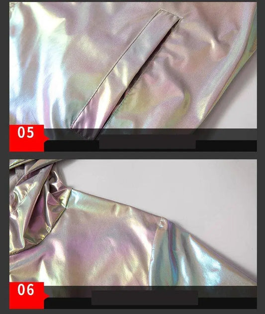 2025 Spring Summer Jacket Women Colorful Shiny Sunscreen Clothing Couples Color Thin Waterproof Coats Trend Large Size S-7XL SS69