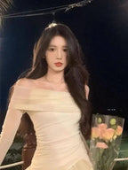 2025 Spring Two Pieces Skirt Set Women Y2k Crop Tops T-shirt + Cake Skirts Japanese Kawaii Fashion Suits Chic Outwear Korean - SS69