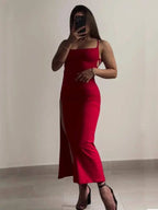 2025 explosive new dress summer high sensibility halter strap Spice Girl bag hip dress SS69