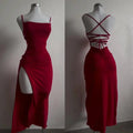 2025 explosive new dress summer high sensibility halter strap Spice Girl bag hip dress SS69