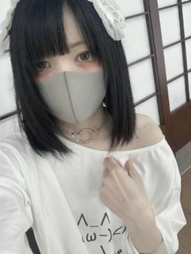 2025 Y2k Aesthetic Summer Loose T-shirt Women Casual O Neck Japanese Cartoon Tops Cute Short Sleeve Kawaii Sweet Harajuku Tees - SS69