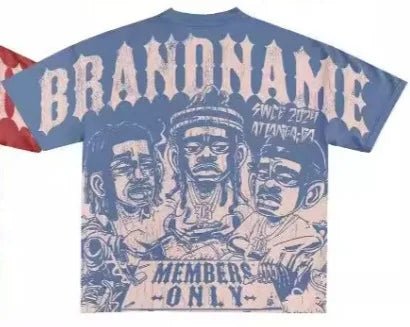 2025 Y2K Harajuku style for men's hip - hop Gothic large pattern printed punk short sleeved casual T-shirt shirts for women tops - SS69