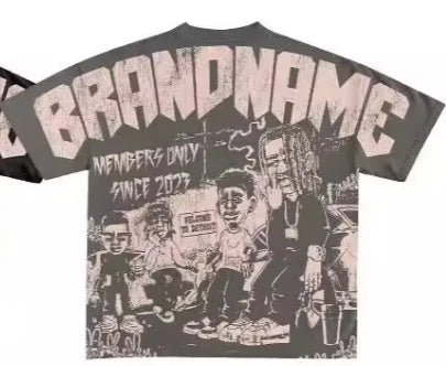 2025 Y2K Harajuku style for men's hip - hop Gothic large pattern printed punk short sleeved casual T-shirt shirts for women tops - SS69