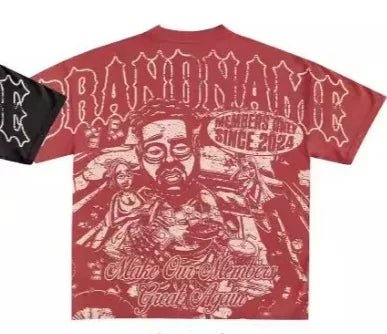 2025 Y2K Harajuku style for men's hip - hop Gothic large pattern printed punk short sleeved casual T-shirt shirts for women tops - SS69