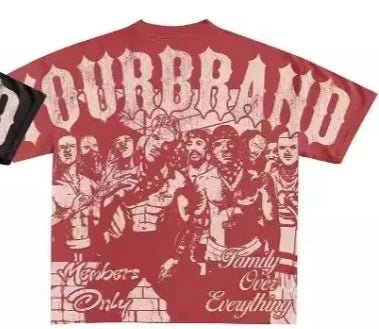 2025 Y2K Harajuku style for men's hip - hop Gothic large pattern printed punk short sleeved casual T-shirt shirts for women tops - SS69