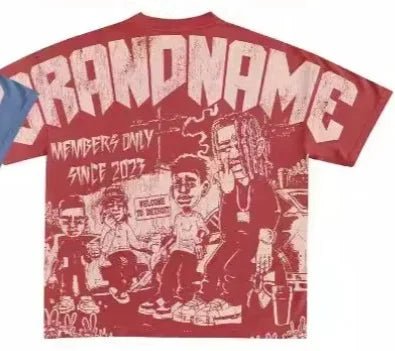 2025 Y2K Harajuku style for men's hip - hop Gothic large pattern printed punk short sleeved casual T-shirt shirts for women tops - SS69