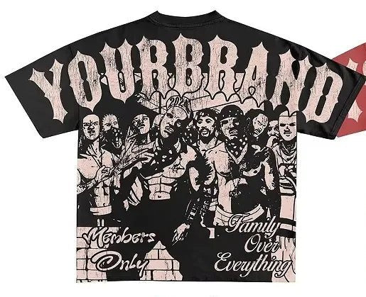 2025 Y2K Harajuku style for men's hip - hop Gothic large pattern printed punk short sleeved casual T-shirt shirts for women tops - SS69