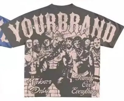 2025 Y2K Harajuku style for men's hip - hop Gothic large pattern printed punk short sleeved casual T-shirt shirts for women tops - SS69