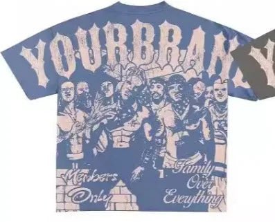 2025 Y2K Harajuku style for men's hip - hop Gothic large pattern printed punk short sleeved casual T-shirt shirts for women tops - SS69